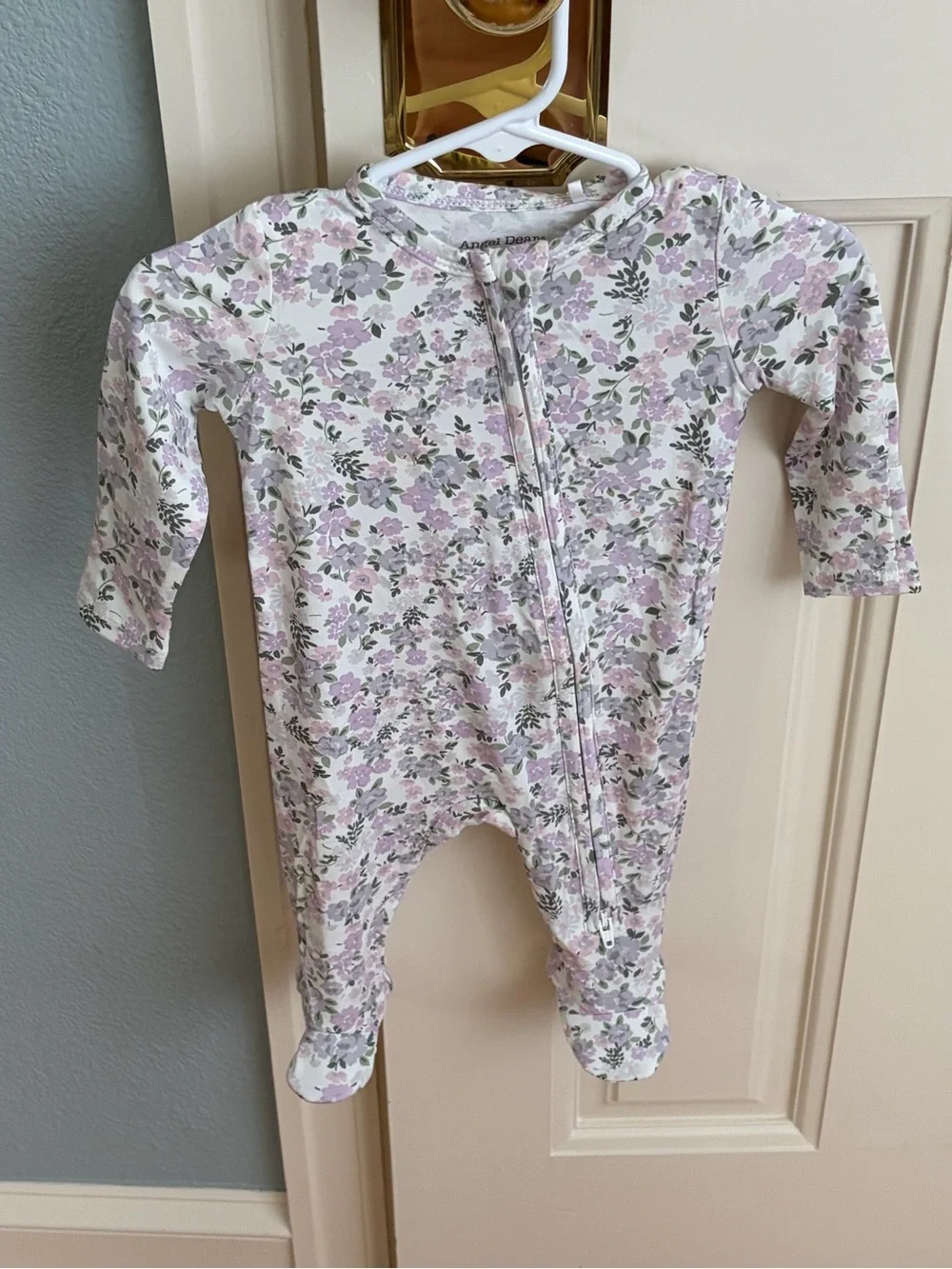 NWT Angel Dear Bamboo Lavender Floral Footed One-Piece Pajama